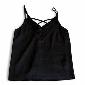 Mi Ami Black Lace Trim Cami Top XS - Francesca’s